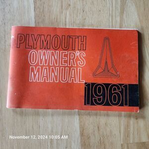 1961 Plymouth Owners Manual Includes Info Postcard Owner ID Sticker 2nd Edition